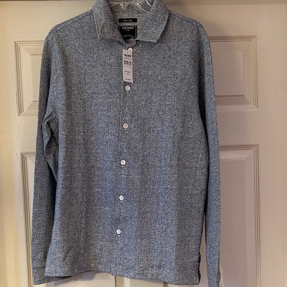 Todd Snyder LS Knit Jacquard Shirt Sz Small.The color is blue note.NWT
